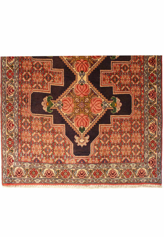 2'9 x 13 Geometric Persian Senneh Kurdish Style Wool & Kork Runner Rug