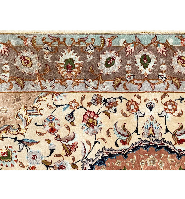 3'8 x 5'3 Persian Tabriz 50 Raj Wool & Silk Rug