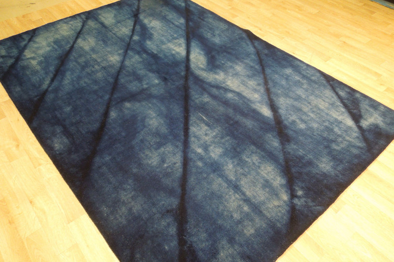 5 x 8 Blue New Modern Genuine Hand-knotted Rug