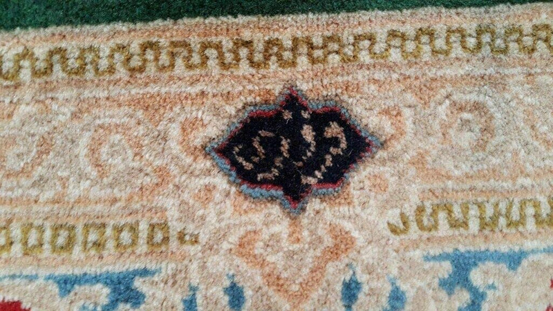 9 x 13 Persian Kerman Corner Medallion Rug