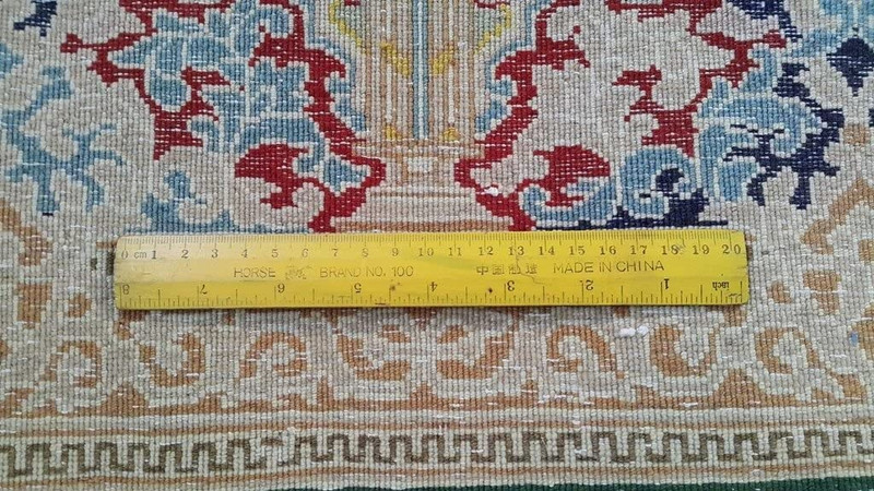 9 x 13 Persian Kerman Corner Medallion Rug