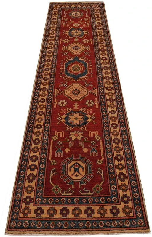 2'6 x 9'4 Caucasian Kazak Runner Rug