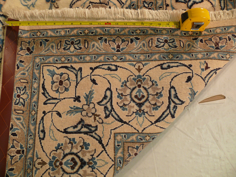 8 x 11 Persian Nain Rug with crown medallion