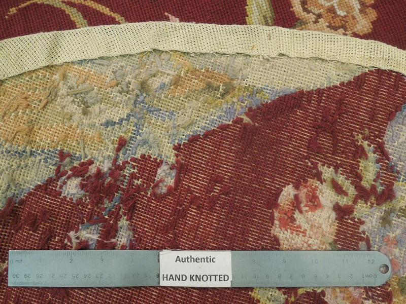 5 x 5 Flat Weave Round Needlepoint Rug