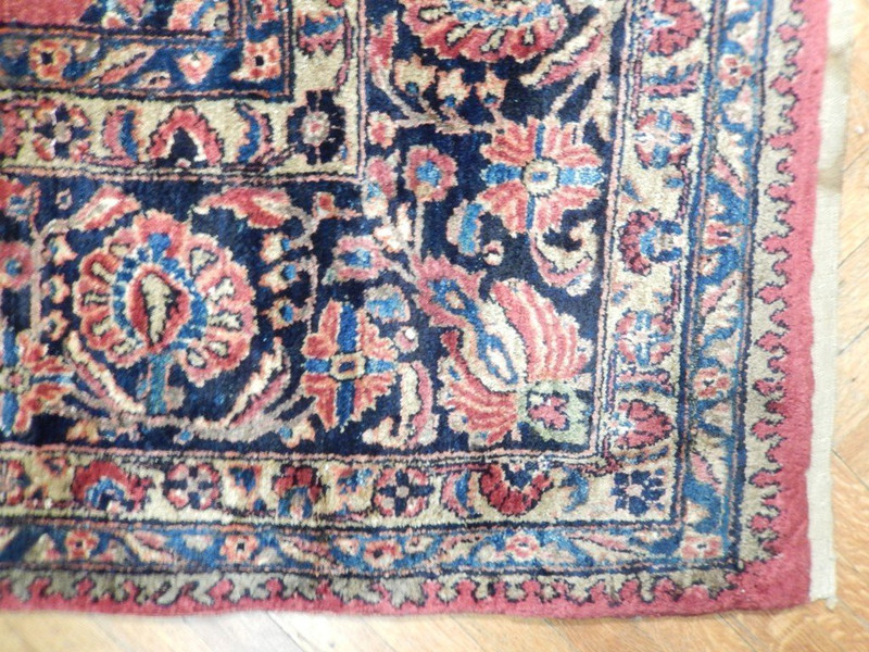 Persian Wool Hand-Knotted 10x19 Rust Red Semi-Antique Sarough Rug