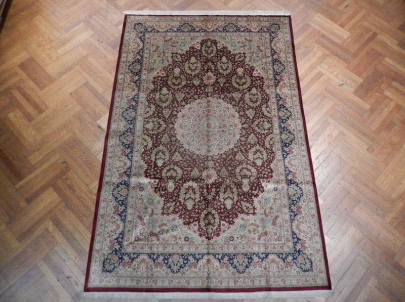 7 x 10 Persian Qum All Silk Rug | Signed by master weaver 1