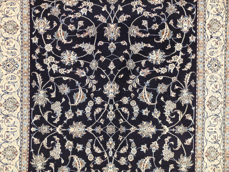 8'2" x 11'6" Persian Nain Rug All-Over Design Navy Blue