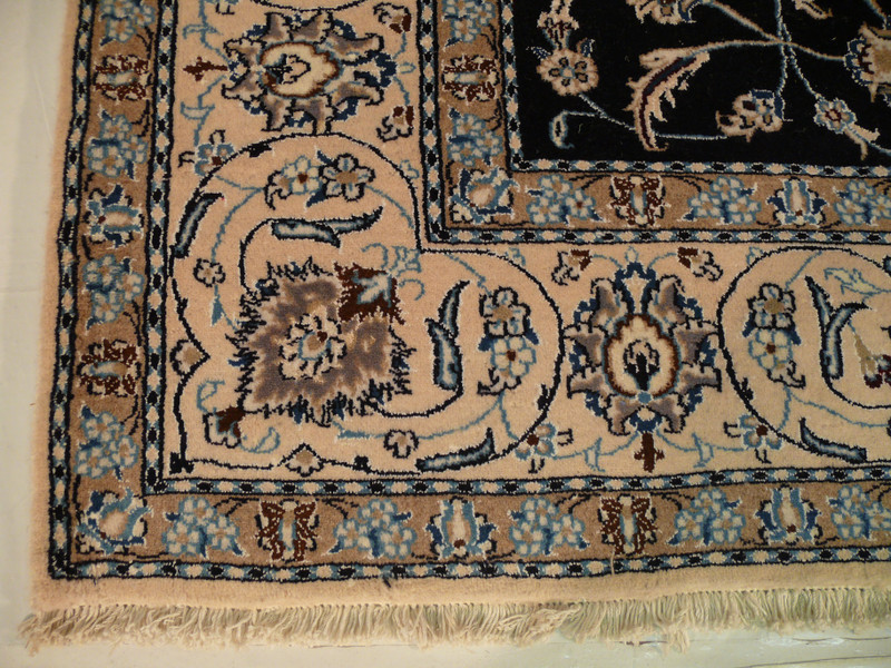 8'2" x 11'6" Persian Nain Rug All-Over Design Navy Blue
