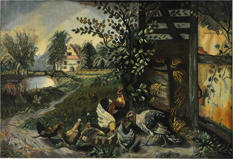 3'6 x 2'6 Framed Persian Tabriz Picture Rug   |  Handmade Art