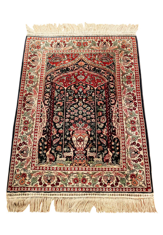 2'1" x 3'3" Antique Hereke Silk Rug