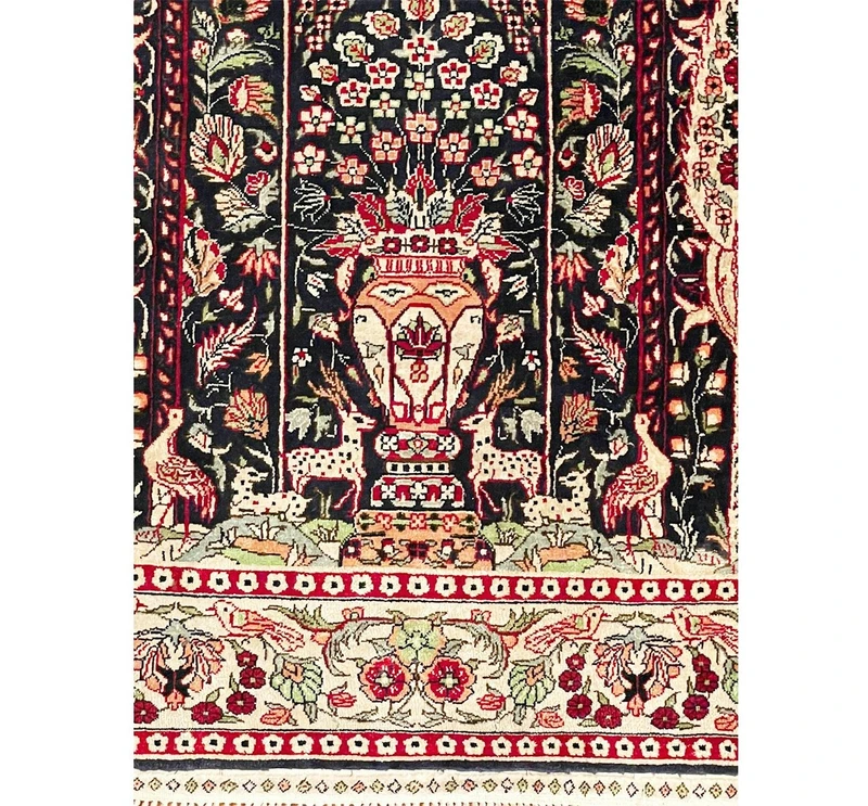 2'1" x 3'3" Antique Hereke Silk Rug