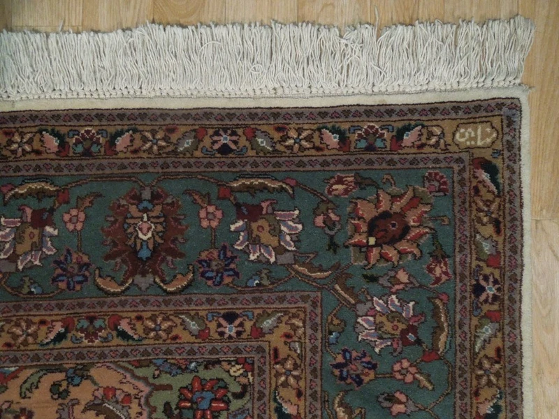 6'5 x 9 Singed Persian Tabriz Wool & Silk Rug