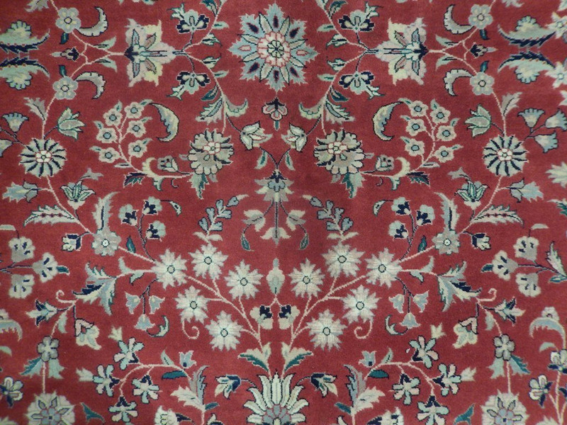 9' x 12' Tomato Red Very Fine Soft Sarouk Traditional Handmade Rug