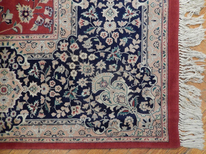 9' x 12' Tomato Red Very Fine Soft Sarouk Traditional Handmade Rug
