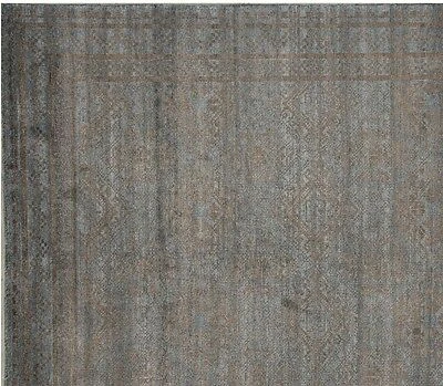 Gray Modern Affordable Handmade 5' x 8' Area Rug Silky Viscose Rayon& Wool