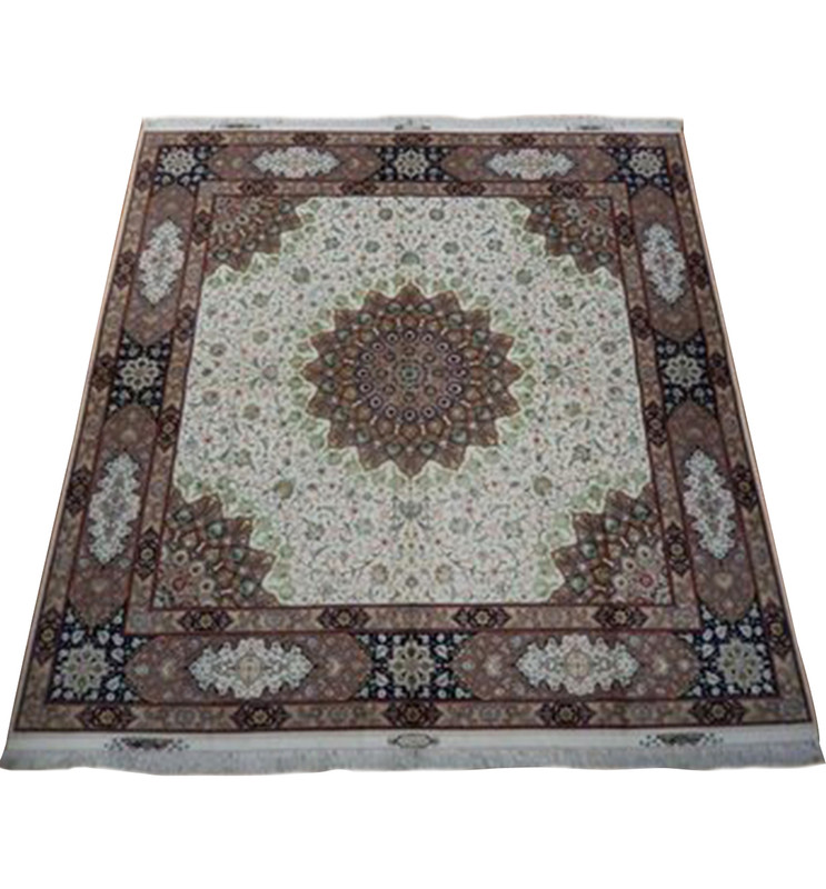10 x 10 Persian Tabriz 70 Raj Square Rug Wool & Silk signed by master weaver 500-600  KPSI