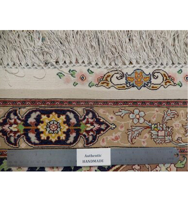 10 x 10 Persian Tabriz 70 Raj Square Rug Wool & Silk signed by master weaver 500-600  KPSI