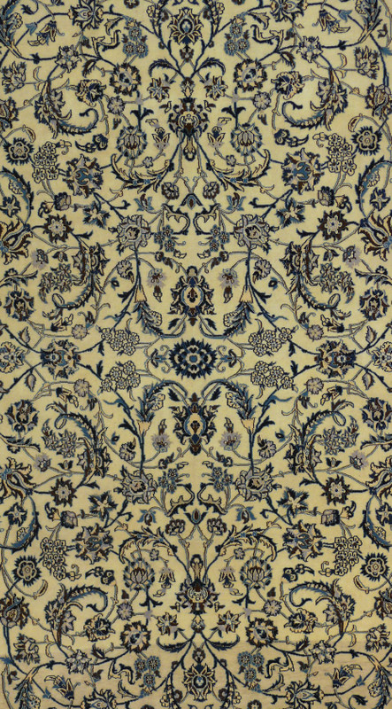 6'4 x 9'8 Persian Nain 9 LAA Wool and Silk Rug with intricate floral motifs