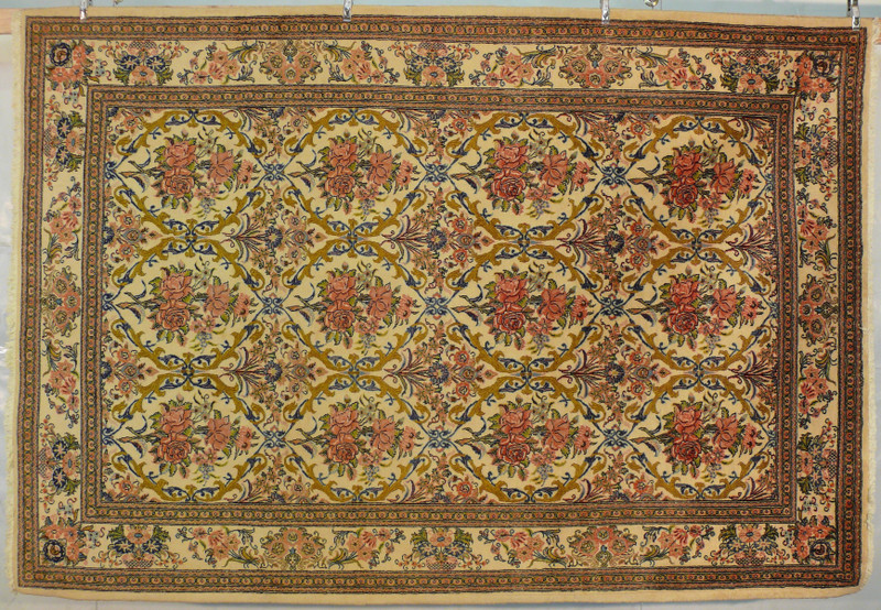 7 x 10 Persian Tabriz Wool & Silk Floral Masterpiece Rug
