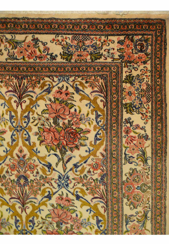 7 x 10 Persian Tabriz Wool & Silk Floral Masterpiece Rug