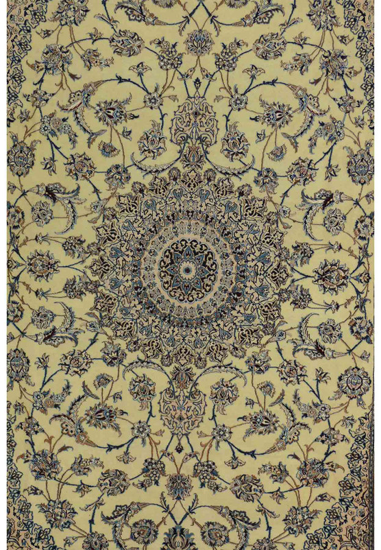 7 x 10 Persian Nain 6 LAA Habbibian Silk Rug signed by master weaver