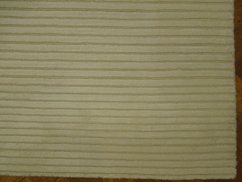 4 x 6 Area Rug Ivory Modern Handmade Plush Viscose Artificial Silk