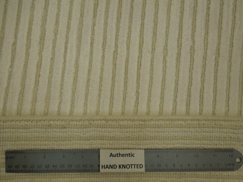 4 x 6 Area Rug Ivory Modern Handmade Plush Viscose Artificial Silk