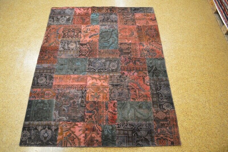 6 x 8 Modern Panel Design Patchwork Rug