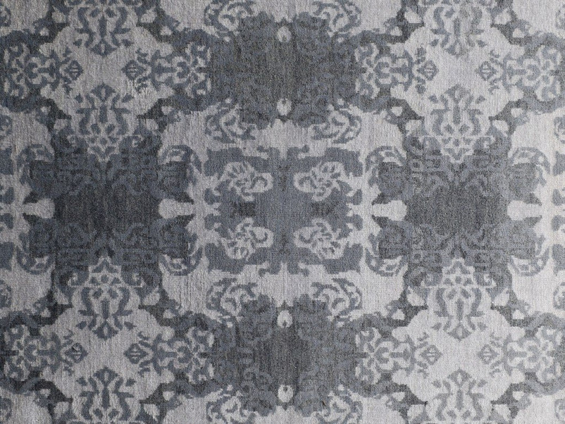 8x10 Gray Modern Handmade Venetian Italian Inspired Design Viscose Rug