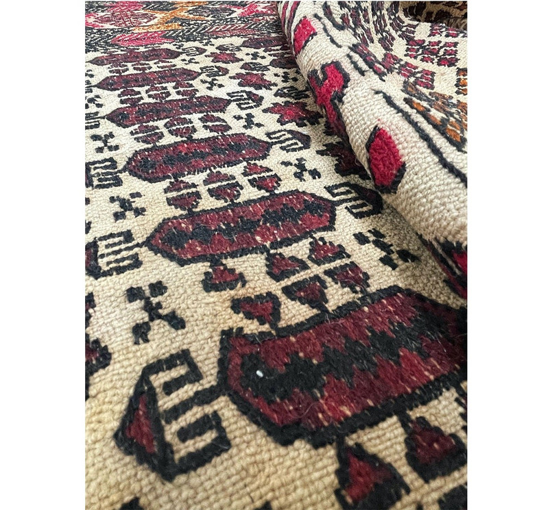 3'8" x 5'4" Antique Persian Baluch Rug