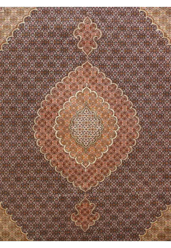 7 x 10 Persian Mahi Design Tabriz 50 Raj Wool and Silk Rug