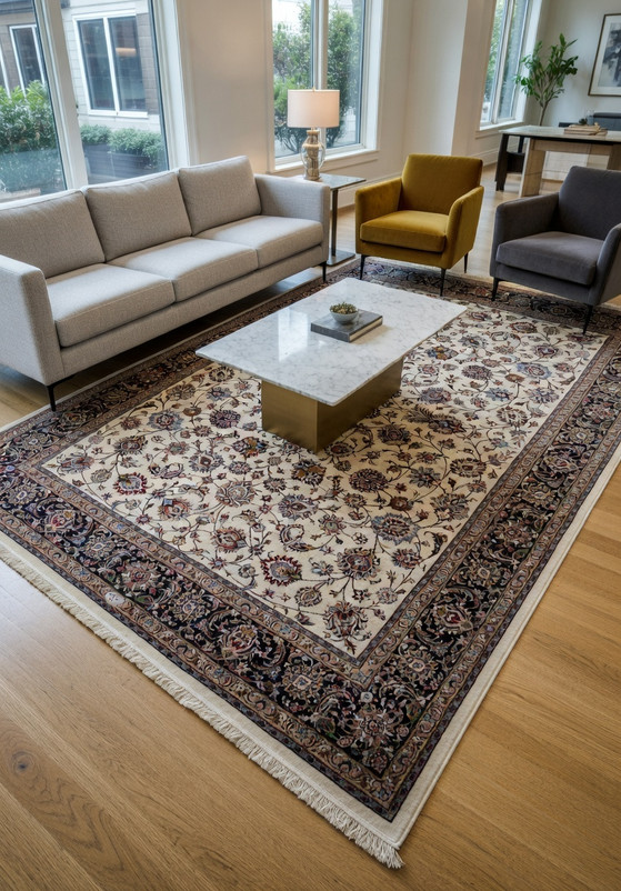 8x12 Signed Persian Mashad Saber rug