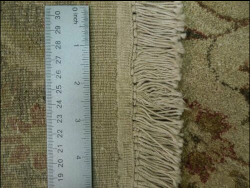 6 x 9 Off-White Floral Fine Beige Oriental Oushak Rug