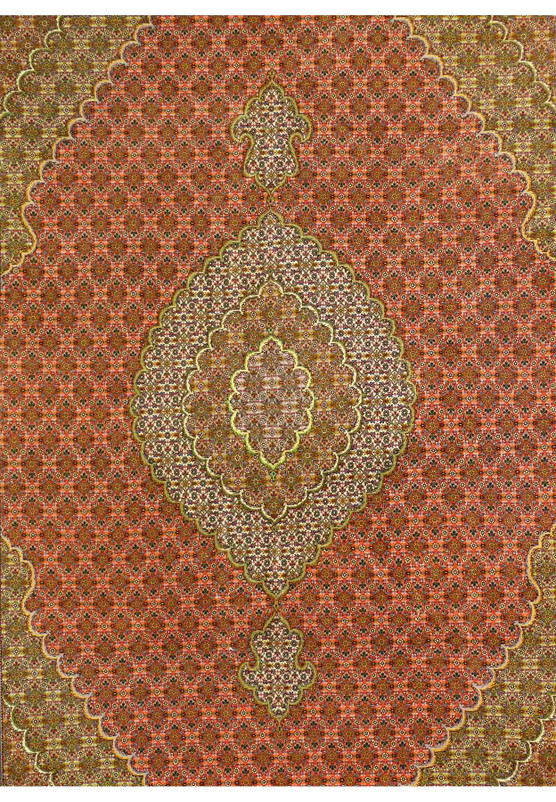 7 x 10 Persian Mahi Design Tabriz 50raj Wool & Silk Rug