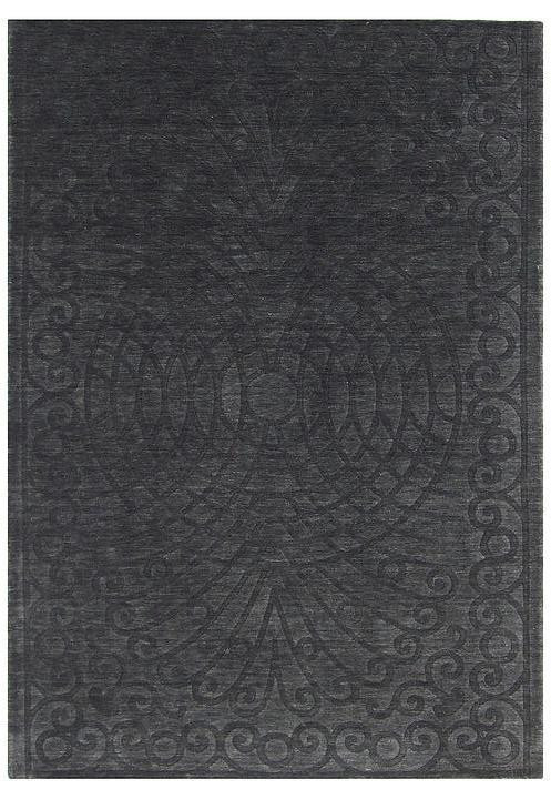 5 x 8 Charcoal Black Nepalese, Handmade Wool