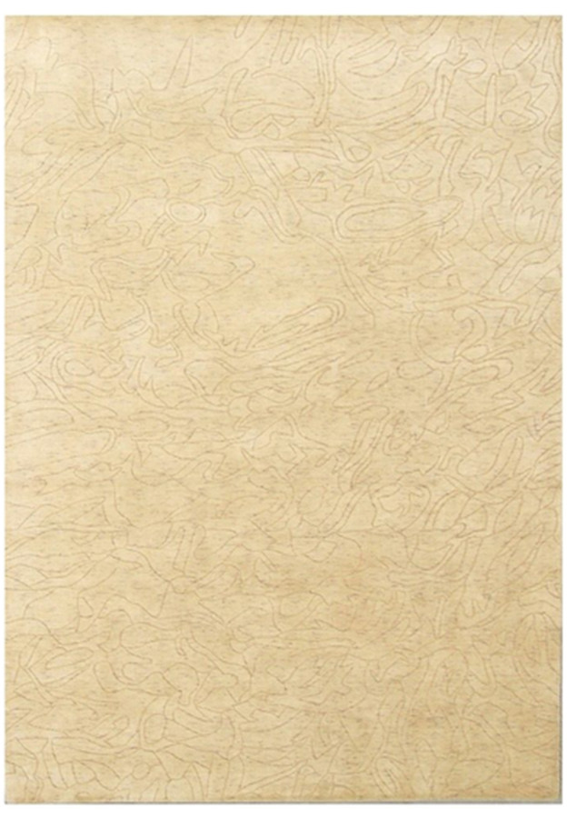 5 x 8 Abstract Beige Carved Modern Handmade Rug