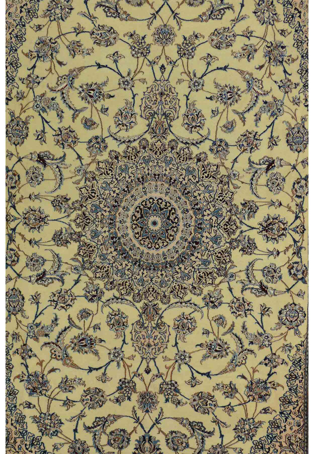 7 x 10 Persian Nain 6 LAA Habbibian Silk Rug signed by master weaver