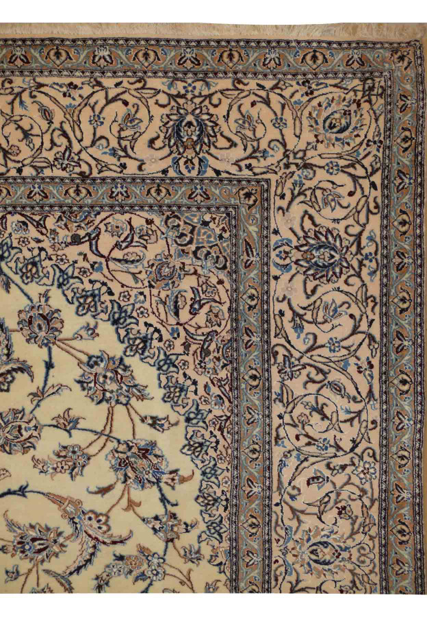 7 x 10 Persian Nain 6 LAA Habbibian Silk Rug signed by master weaver