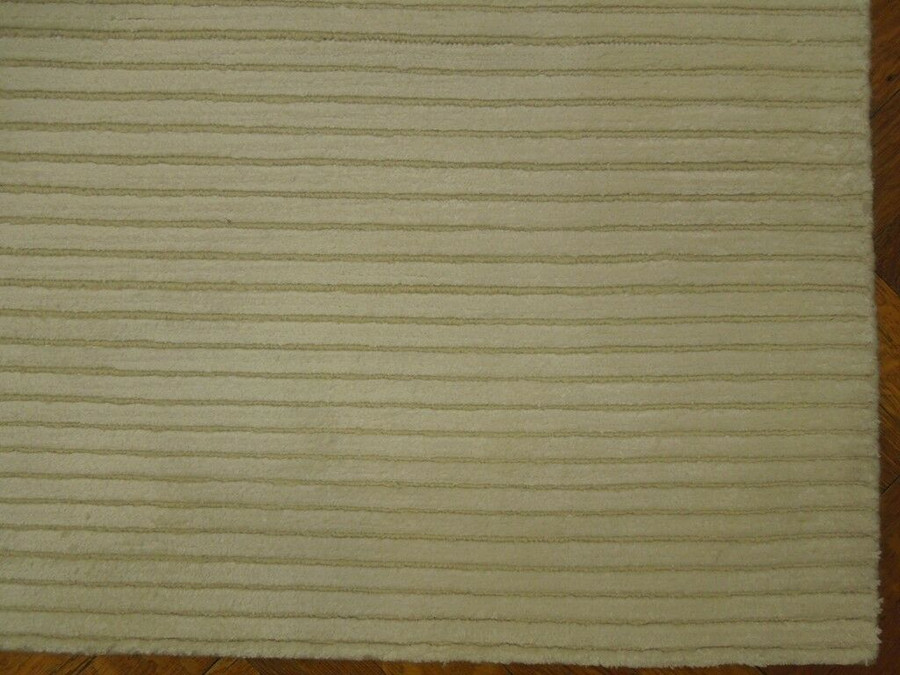4 x 6 Area Rug Ivory Modern Handmade Plush Viscose Artificial Silk