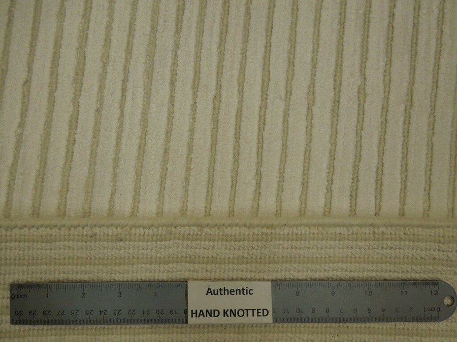 4 x 6 Area Rug Ivory Modern Handmade Plush Viscose Artificial Silk