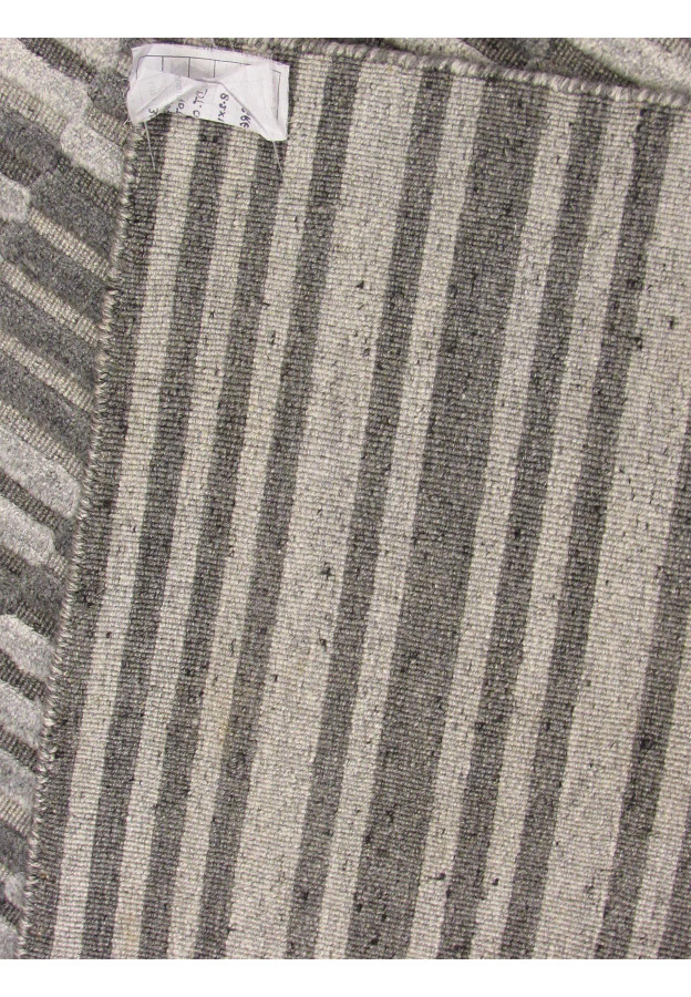 8 x 10 Silver Gray Handmade Modern Rug Organic Wool & Silk feeling