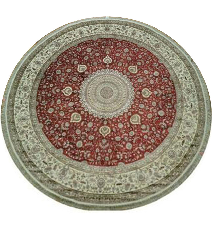 10 x 10 Oriental Tabriz All Silk Round Rug