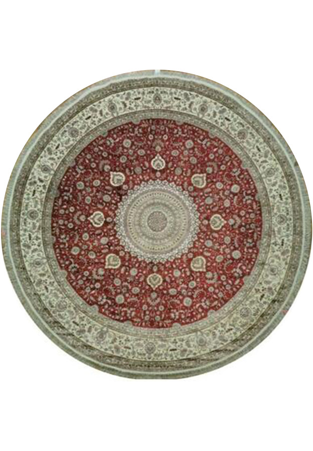 10 x 10 Oriental Tabriz All Silk Round Rug