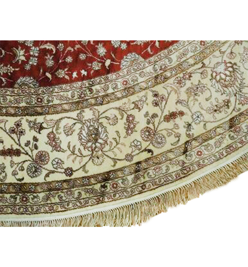 10 x 10 Oriental Tabriz All Silk Round Rug