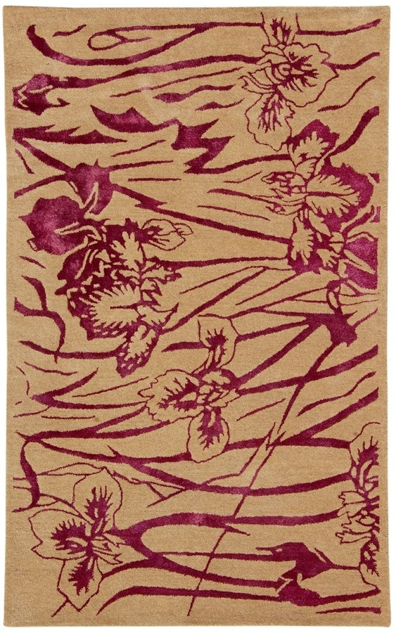 5 x 8 Modern Purple Orchid Flowers Rug