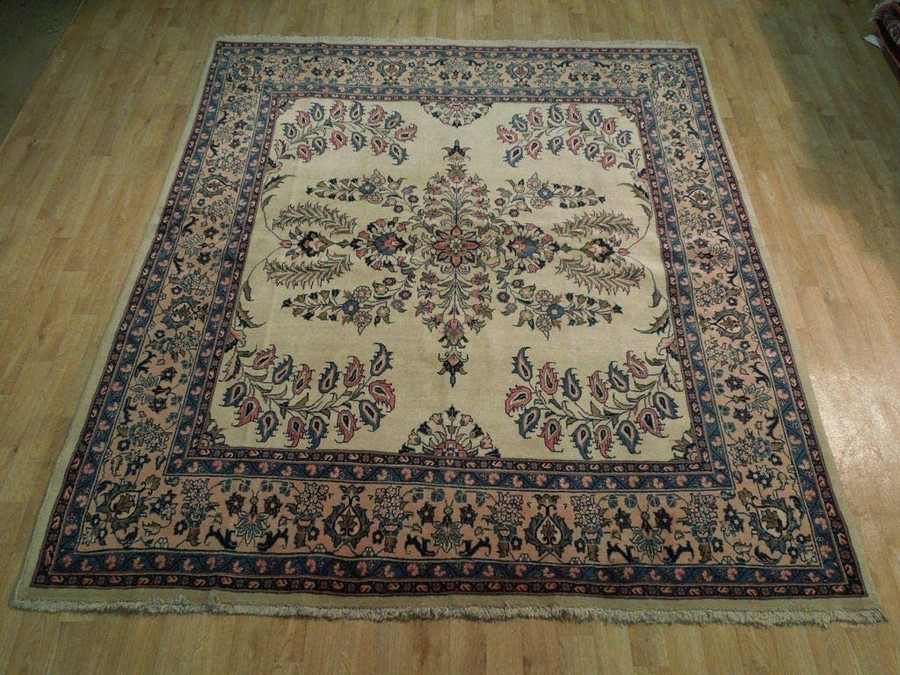 7 x 7'7" Persian Sarough Square-ish Rug