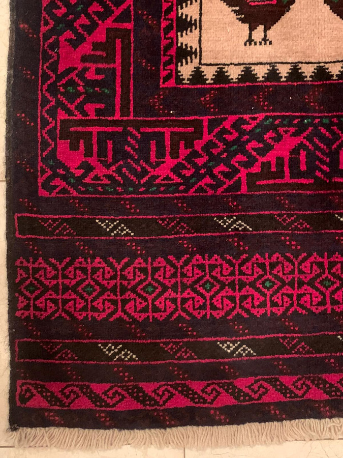 3 x 5 Persian Baluch Tribal Rug 10