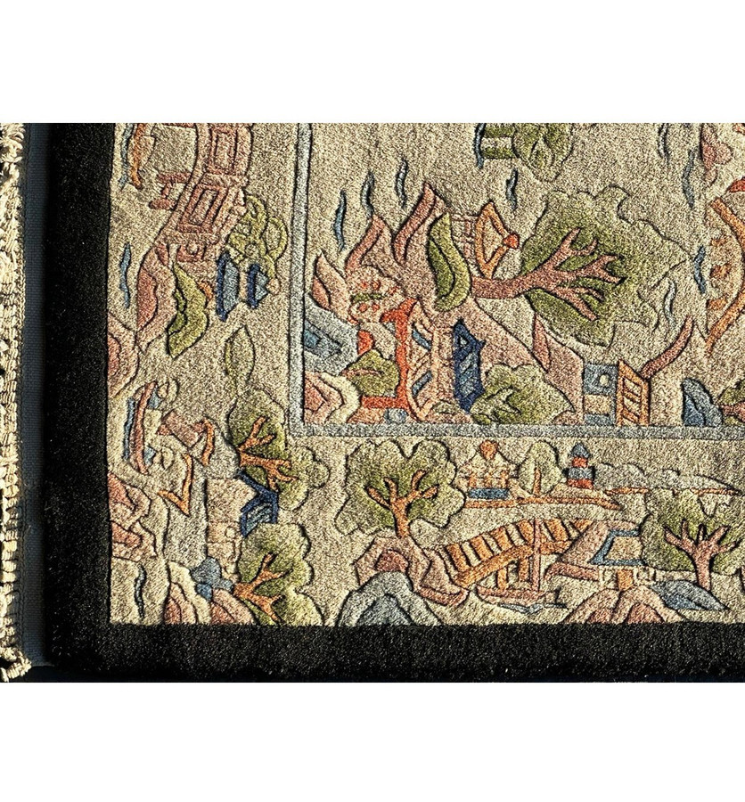 2'3" x 4'4" Antique Oriental Art Deco Rug