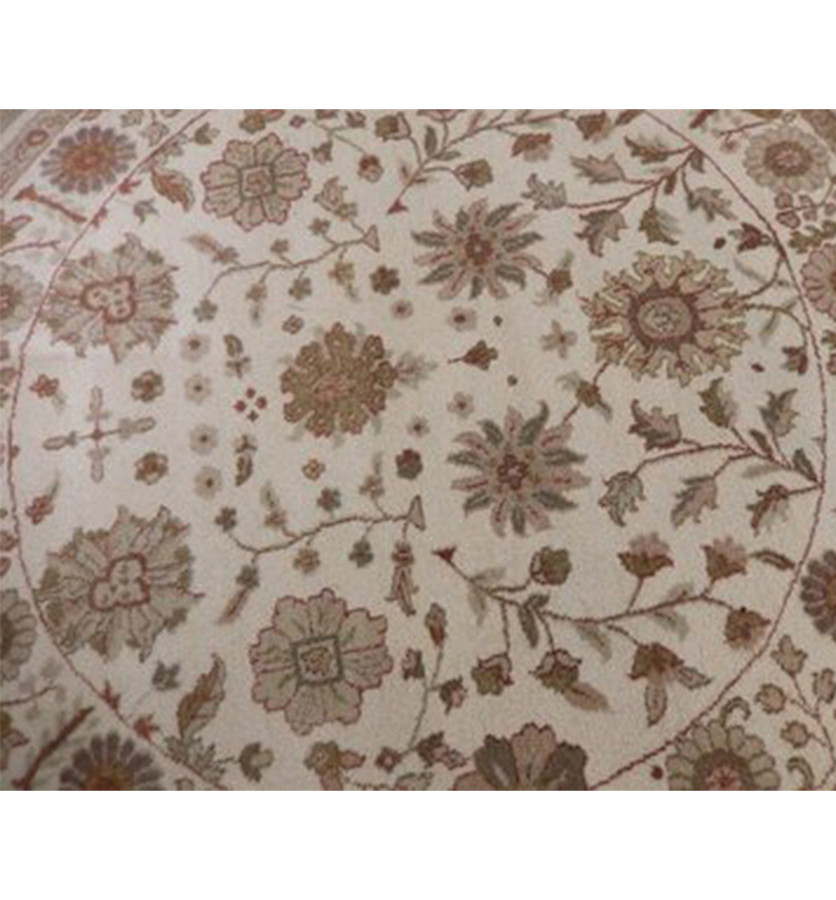 6 x 6 Round Oriental Agra Rug All Over Design