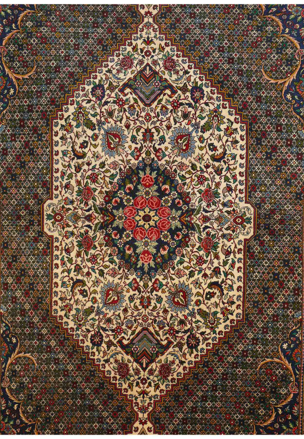 6'9" x 10'7" Botanical Garden Design Persian Bakhtiari Rug